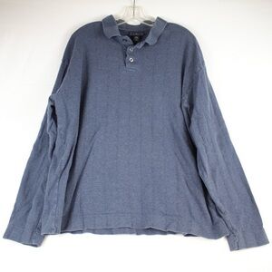 Dockers Blue Long Sleeve Button Up Polo 100% Cotton Shirt Mens Size XXL